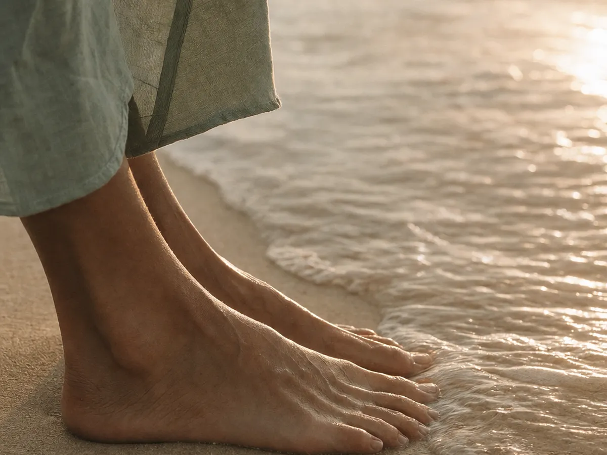 A figure at rest, representing embodiment
