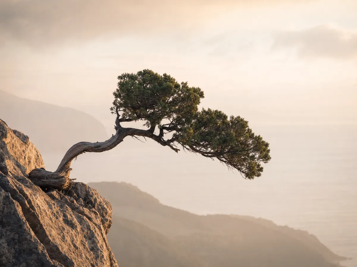 A steady rooted tree, representing resilience